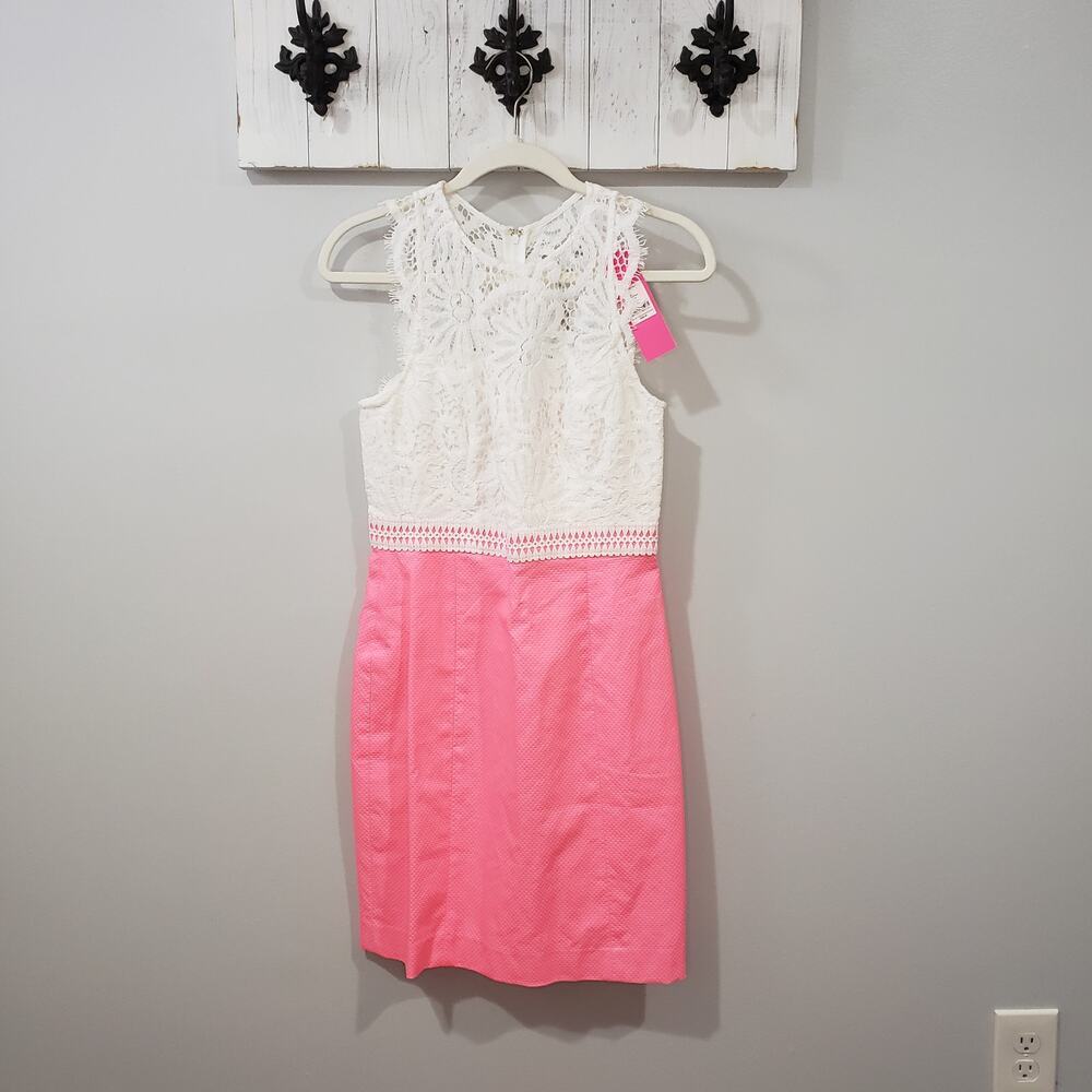 Lilly Pulitzer Coral Lace Shift Dress Size 2 NWT